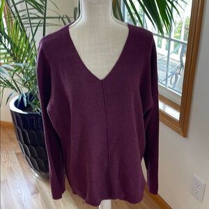 Pink Clover Purple V Neck Sweater Soft Knit